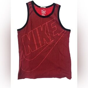 Nike Mesh Tank Top Red Athletic Sleeveless Shirt Mens Medium